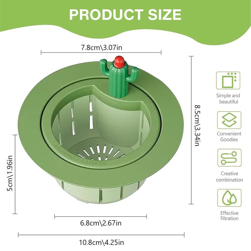 DREWIT STAR Cactus Kitchen Sink Drain Strainer for Quickly Draining Water, Green - Image 5