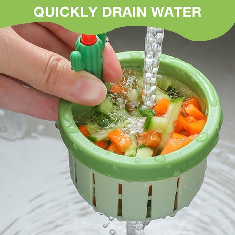 DREWIT STAR Cactus Kitchen Sink Drain Strainer for Quickly Draining Water, Green - Image 2
