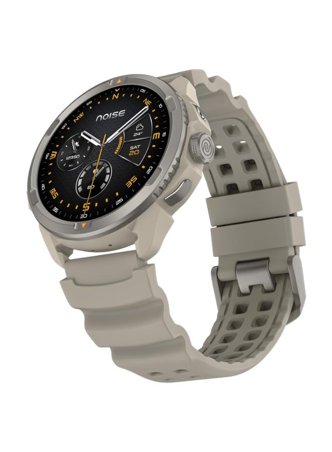 Noise Endeavour Pro Outdoor Rugged Military Smart Watch, Titanium Alloy Bezel, Dual-Band GPS, 164ft Water Resistance, 28 Days Battery on Standby, AI Companion, for iOS & Android (Driftstone Beige) - Image 1