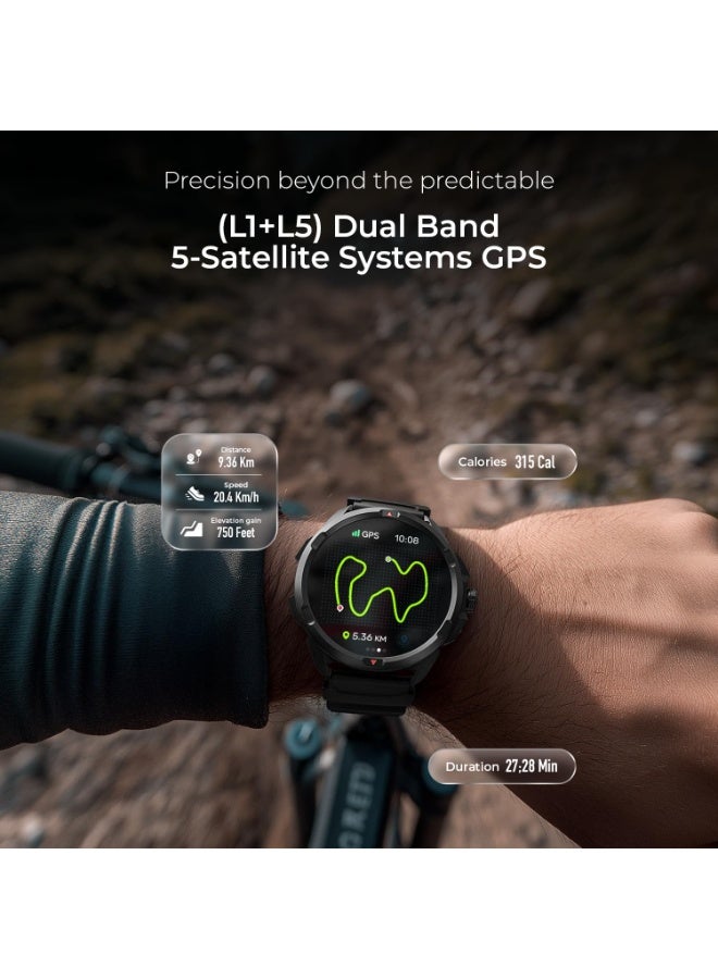 Noise Endeavour Pro Outdoor Rugged Military Smart Watch, Titanium Alloy Bezel, Dual-Band GPS, 164ft Water Resistance, 28 Days Battery on Standby, AI Companion, for iOS & Android (Driftstone Beige) - Image 5