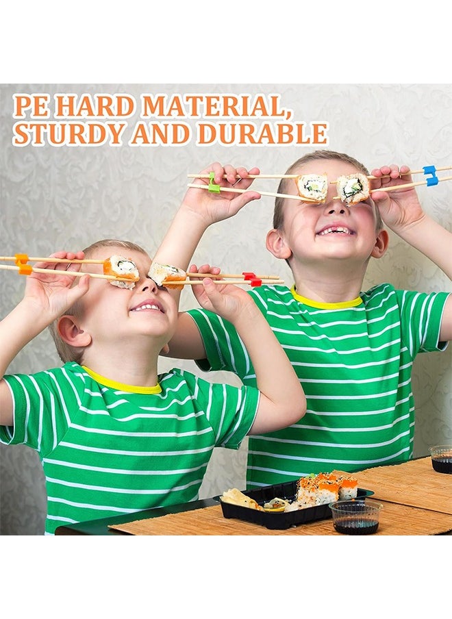 HY - 5 Pcs Chopstick Helper Reusable Chopsticks Helpers Training Chopstick Hinges Connector Training Chopstick for Adults Beginner Trainers or Learner (Multicolor) - Image 1