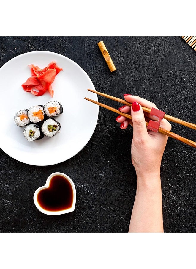 HY - 5 Pcs Chopstick Helper Reusable Chopsticks Helpers Training Chopstick Hinges Connector Training Chopstick for Adults Beginner Trainers or Learner (Multicolor) - Image 1