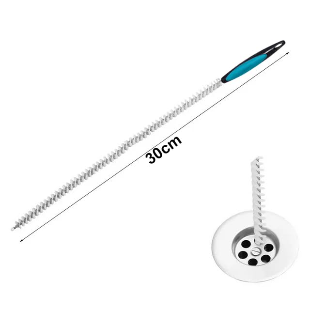 ERZA Sink Drain Overflow Cleaning Brush, Household Sewer Hair Catcher, Drain Brush, Bendable Long Pipe Cleaners Flexible Cleaning Tool for Home Kitchen Sink, Shower and Bathtub, Pack of 1 - Image 2
