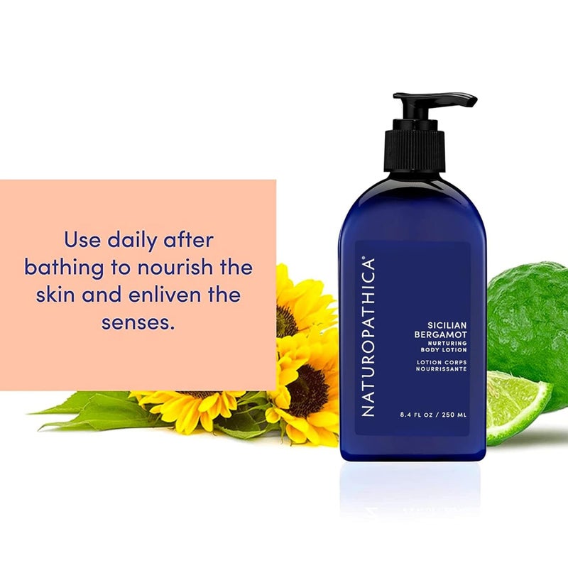 Naturopathica Sicilian Bergamot Body Lotion - Daily Citrus Body Moisturizer w/Orange, Clementine, Grapefruit and Aloe - Made in USA, 8.4 oz. (250 ml) - Image 5