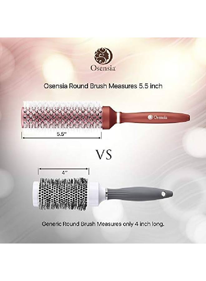 Osensia Professional Round Brush For Blow Drying 1.7 Inch 25% Faster Dry Time Ceramic Ionic Brush For Precise Styling & Volume Hairbrush Adds Wave & Enhances Shine For Men & Women - Image 3
