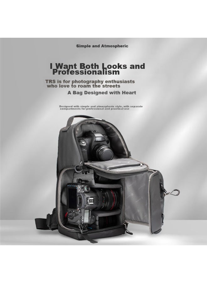 Tarion Camera Bag, Shoulder Photography Bag, Waterproof, Casual, Portable, Crossbody Bag, Canon Dslr And Mirrorless Camera Bag, Trs Black - Image 1