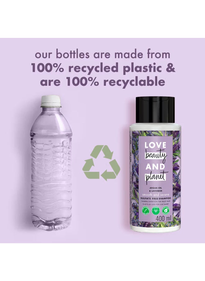 love beauty and planet - Smooth Serene Shampoo With Argan Oil And Lavender, Paraben And Dye Free 200Ml - Image 1