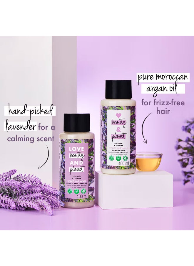 love beauty and planet - Smooth Serene Shampoo With Argan Oil And Lavender, Paraben And Dye Free 200Ml - Image 1