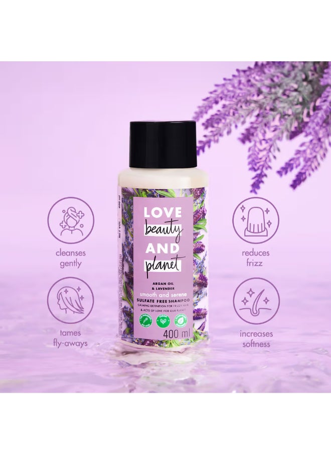 love beauty and planet - Smooth Serene Shampoo With Argan Oil And Lavender, Paraben And Dye Free 200Ml - Image 1
