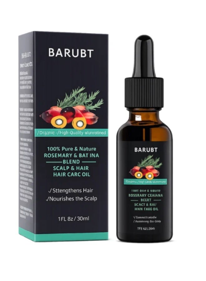 BARUBT Rosemary & Batana Hair Oil 30ml – Scalp & Hair Nourishment – Helps Strengthen Hair & Enhance Natural Shine - Image 1