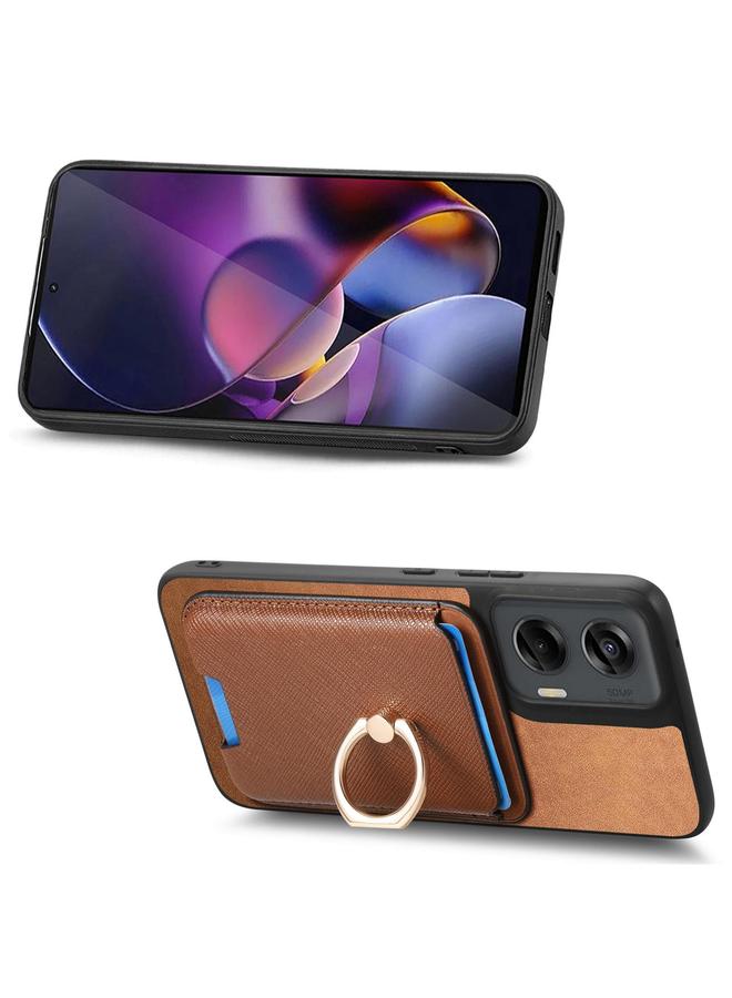 اس-توب جراب لهاتف Motorola Moto G Stylus 5G 2024 بتصميم متقاطع كلاسيكي من الجلد مع حلقة إدخال عمودية وحقيبة بطاقات مزودة بخاصية MagSafe - Image 4