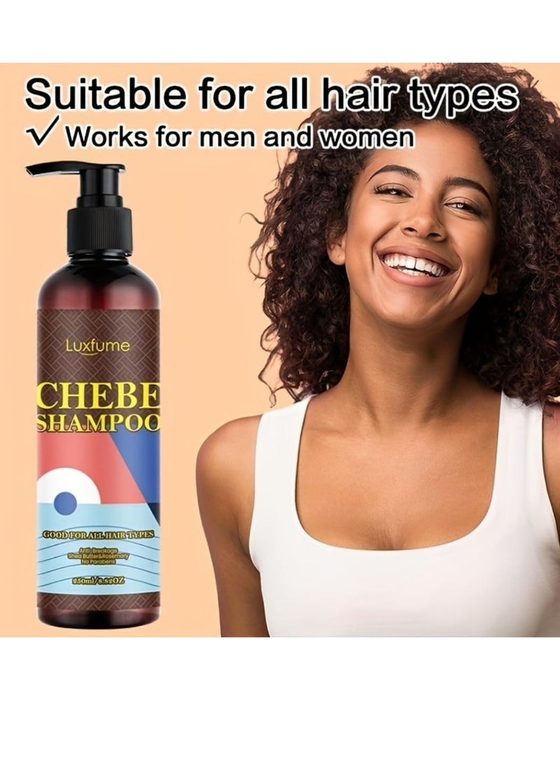 Luxfume 250ml Chebe Shampoo for Hair Growth Chebe Shampoo with Shea Butter Anti Dandruff Shampoo with Chebe Powder Hair Growth Moisturizing and Hair Thickening Chebe Shampoo Deep Conditioning  - Image 4