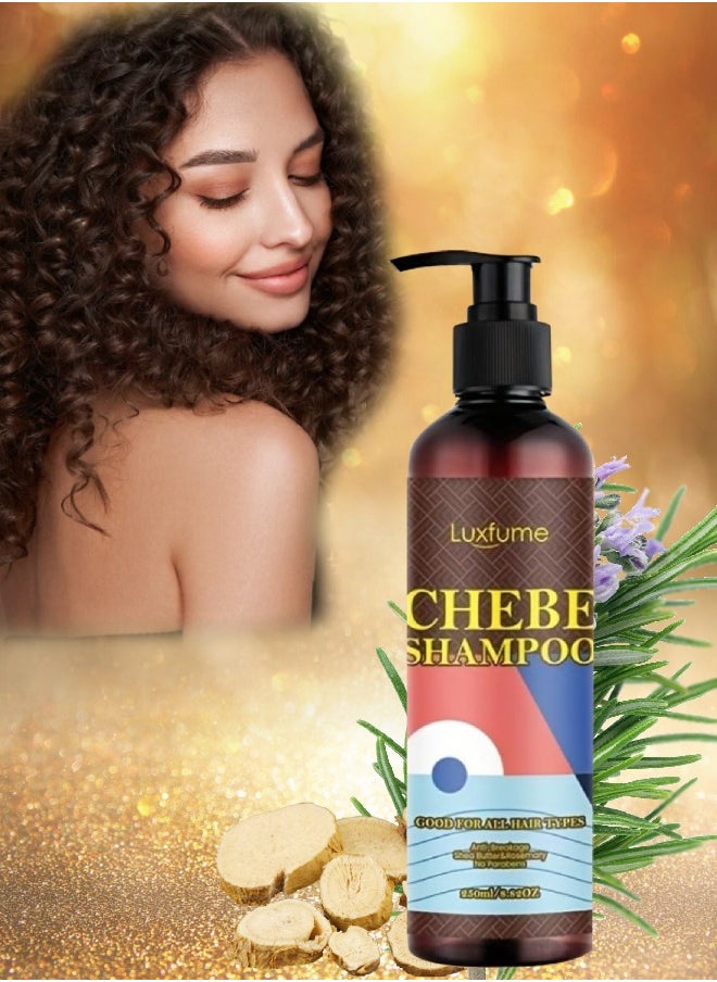 Luxfume 250ml Chebe Shampoo for Hair Growth Chebe Shampoo with Shea Butter Anti Dandruff Shampoo with Chebe Powder Hair Growth Moisturizing and Hair Thickening Chebe Shampoo Deep Conditioning  - Image 1