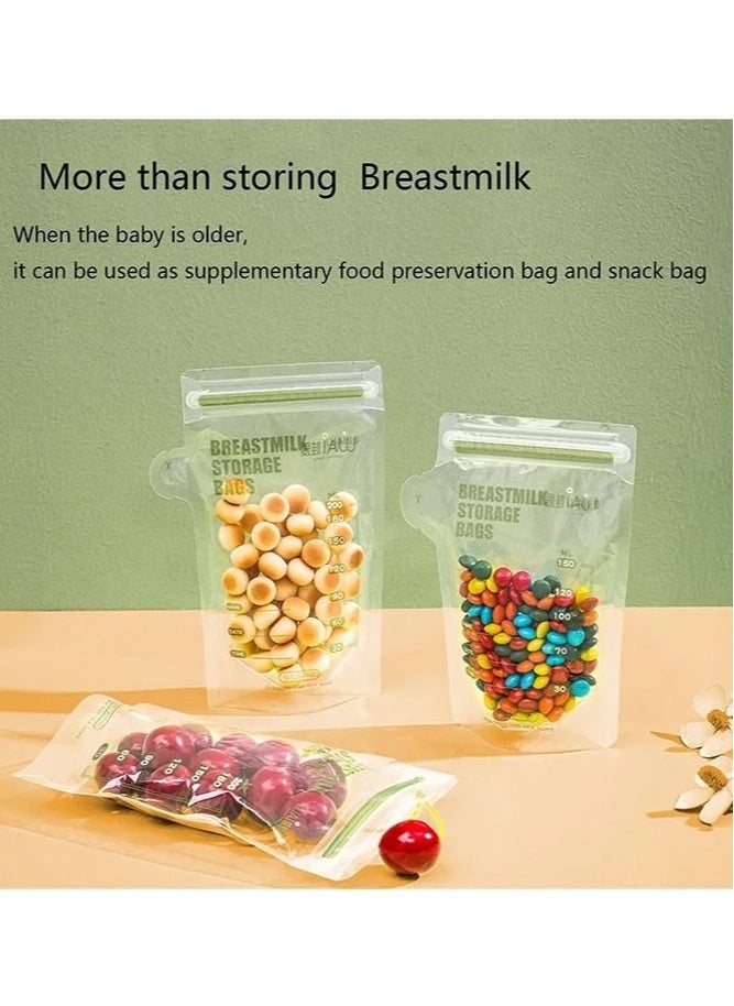 MIXDE 30-Piece 150ml Breast Milk Storage Bags for Baby, BPA Free and Self Standing Design, Thickened Breastmilk Collector with Double Zip and Freezer Storage  - Image 5