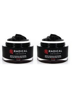 Radical Skincare Detox Charcoal Enzyme Peel  Powerful Formula w 11 Fruit Enzymes for Maximum Exfoliation  For All Skin Types Including Sensitive Skin  Cruelty  Paraben Free 17 oz 2 Pack