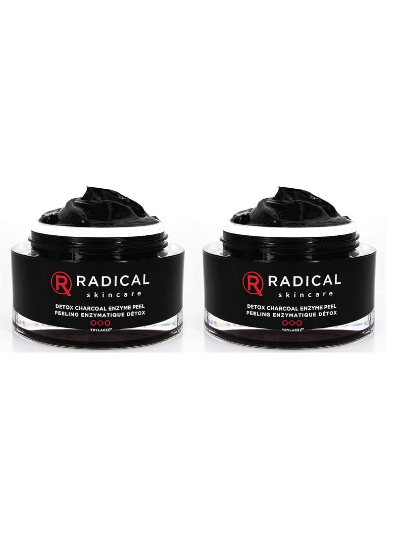 Radical Skincare - Radical Skincare Detox Charcoal Enzyme Peel  Powerful Formula w 11 Fruit Enzymes for Maximum Exfoliation  For All Skin Types Including Sensitive Skin  Cruelty  Paraben Free 17 oz 2 Pack - Image 1