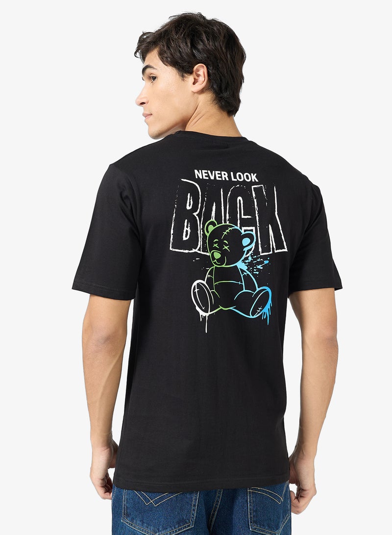 سفنتي فايف تيشيرت مطبوع بقصة عادية - Image 1