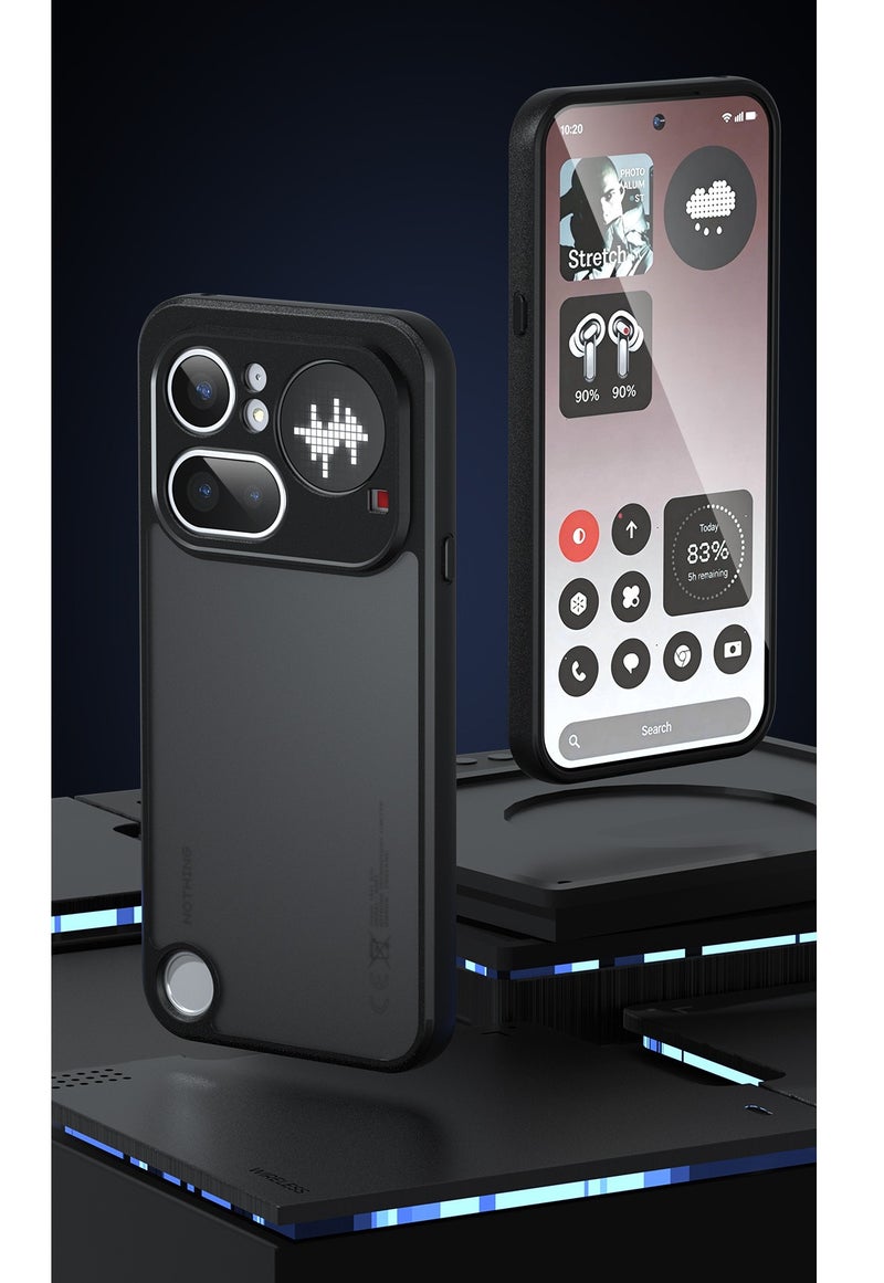 Yunpy Matte Transparent Case for Nothing Phone 4a Pro - Shockproof TPU Bumper with Camera Protection Slim Fit Cover Black - Image 2