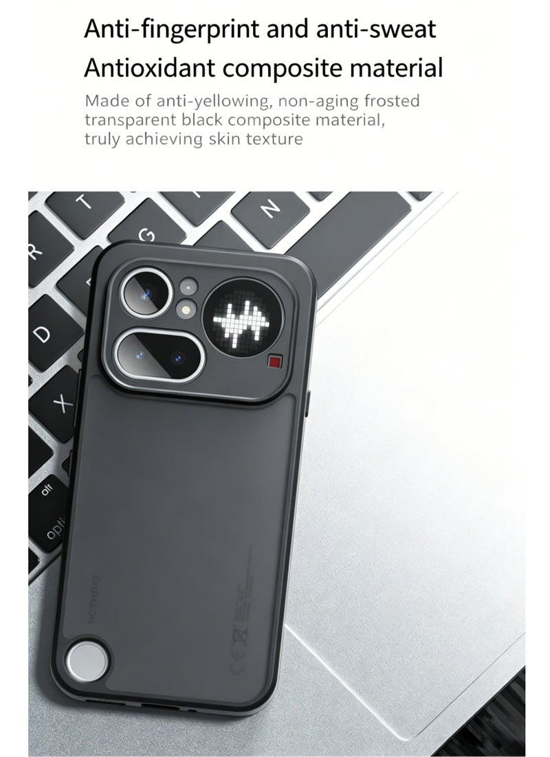 Yunpy Matte Transparent Case for Nothing Phone 4a Pro - Shockproof TPU Bumper with Camera Protection Slim Fit Cover Black - Image 3