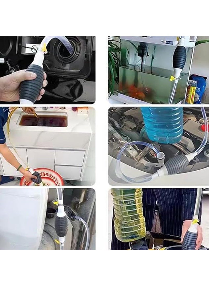 Generic Multifunction Liquid Sucker Pump, Portable Siphon Pump For Gasoline Diesel And Other Liquid Water, Manual Fuel Transfer Pump Gasoline Transfer Pump with 6.5Ft Syphon Hose - Image 4