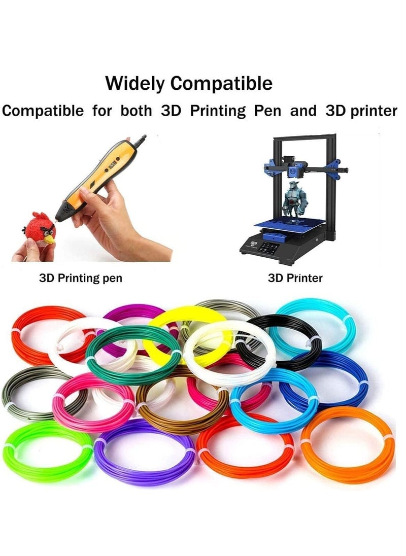 ELTRAZONE 3D Pen Filament Refills, 1.75mm PLA Material with 20 Unique Colors (Metallic, Fluorescent, and Solid), Eco-Friendly, Non-Toxic, Bubble-Free Filament for Smooth Printing Compatible with Most 3D Pens and Printers, 5M Each Color  - Image 3