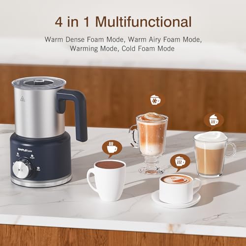 SIMPLETASTE Milk Frother 4 in 1 Electric Milk Steamer 1691oz500ml Automatic Warm and Cold Foam Frother for Coffee Latte Macchiato Cappuccino Hot Chocolate Easy to Clean - Image 3