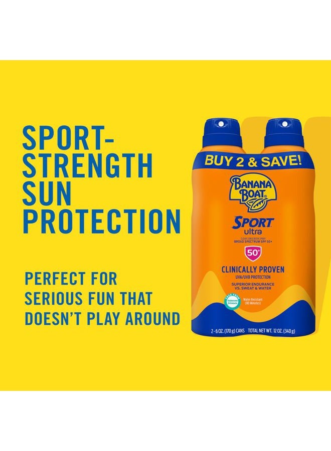 BANANA BOAT Sport Ultra SPF 50 Sunscreen Triple Pack | Includes 2 Sunscreen Sprays & 1 Lotion SPF 50, Sunblock, Water Resistant, Oxybenzone-Free, 8oz each (Pack of 3) - Image 3