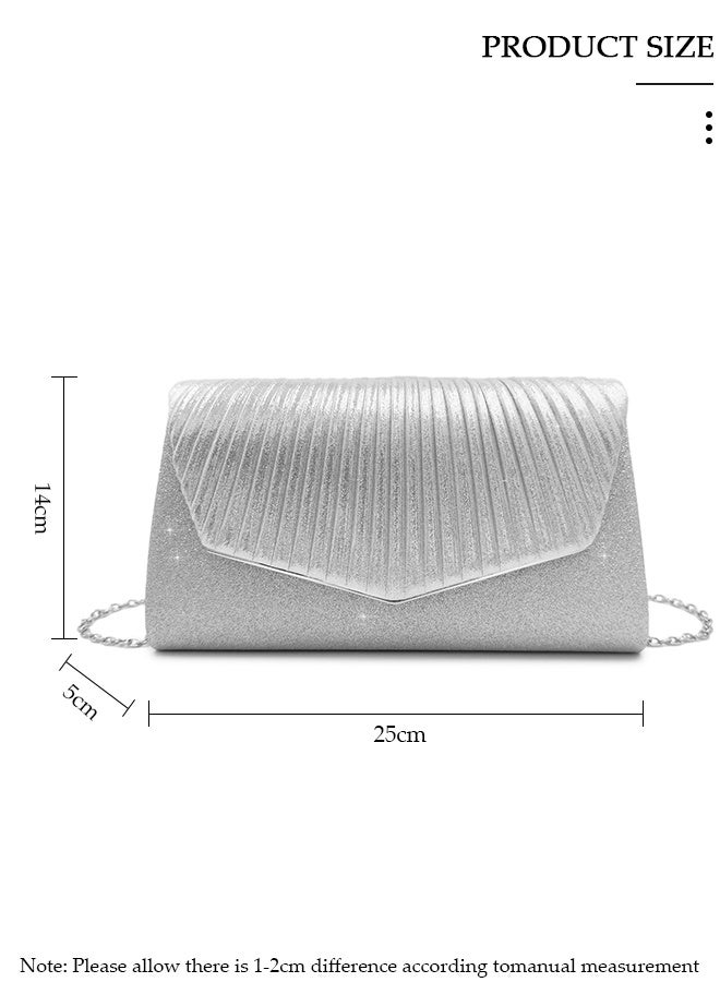 DUNISO Women Shiny Glitter Evening Clutch Bag Envelope Handbag Chain Purse Bag Crossbody Bag for Wedding Formal Cocktail Party - Image 2