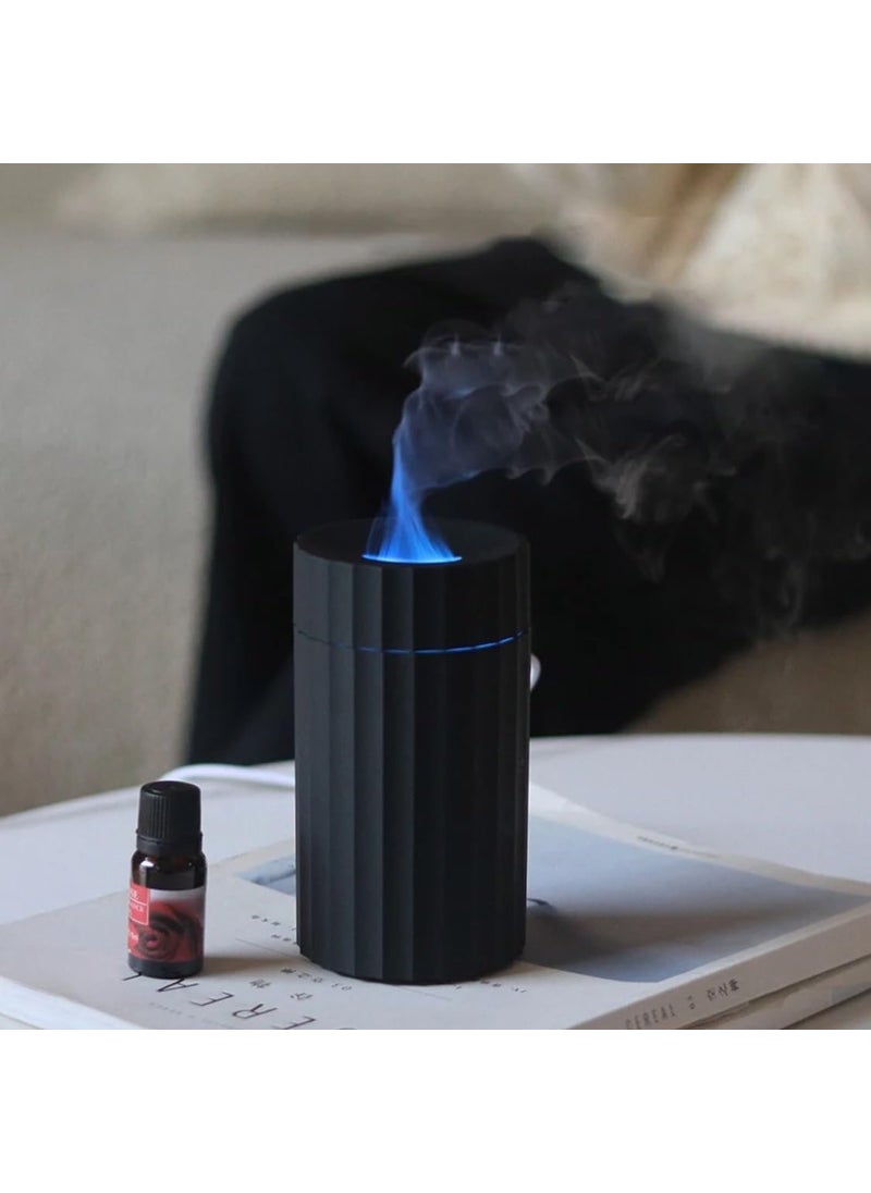 FLOJOY Asian 100ML Flame Effect Diffuser Essential Oil fire Mini Portable Humidifier Works USB with 7 Colour Changing Led Light Cool Mist for Car Home Office Bedroom Gym Spa 2 Free Oils in Pack  - Image 1