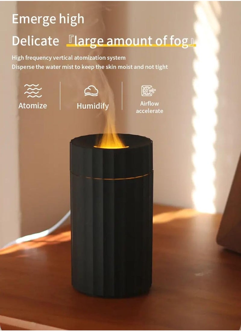 FLOJOY Asian 100ML Flame Effect Diffuser Essential Oil fire Mini Portable Humidifier Works USB with 7 Colour Changing Led Light Cool Mist for Car Home Office Bedroom Gym Spa 2 Free Oils in Pack  - Image 4