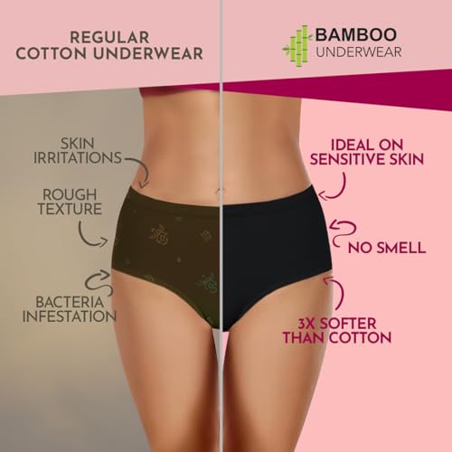 HEELIUM Bamboo Panty for Women | Odour-Free and Comfortable Hipster | 3X Softer Than Cotton | Durable Waistband | Ideal for Sensitive Skin | All-Day Comfort - Image 2