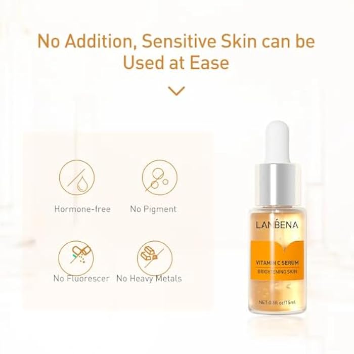 LANBENA Vitamin C Facial Serum Anti Aging Brightening Whitening Skin Serum 15 ml - Image 4