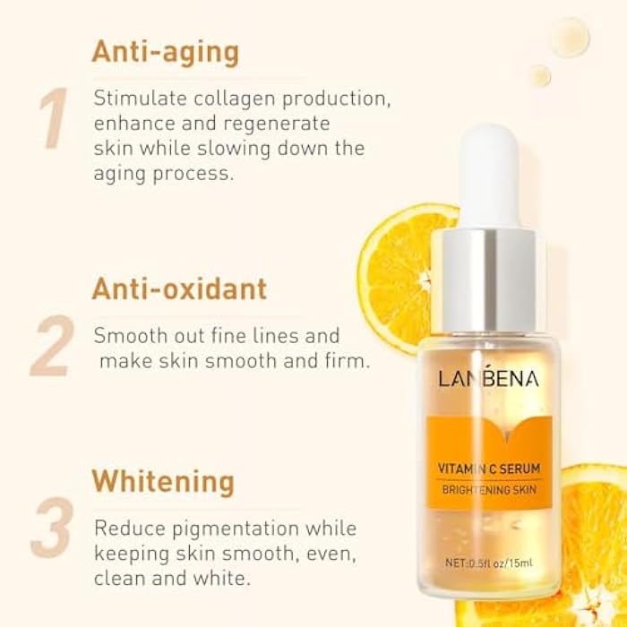 LANBENA Vitamin C Facial Serum Anti Aging Brightening Whitening Skin Serum 15 ml - Image 2