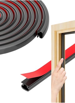 Lemon 6m Self Adhesive Door Seal Strip Insulation Weather Strip for Window and Door Soundproofing D Shape Weather stripping for Door Frame Gap Blocker  (Black)  - Image 1