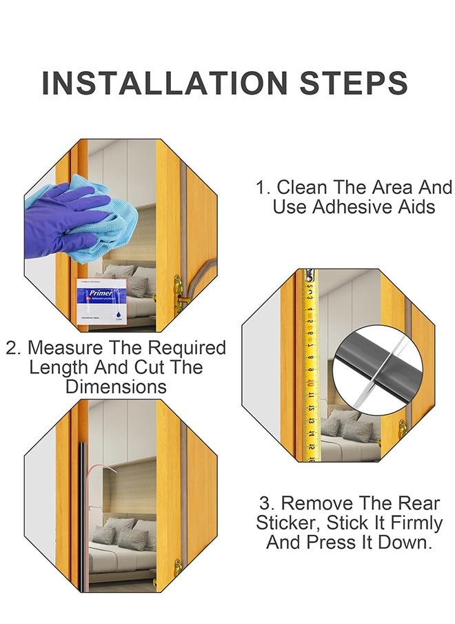 Lemon - 6m Self Adhesive Door Seal Strip Insulation Weather Strip for Window and Door Soundproofing D Shape Weather stripping for Door Frame Gap Blocker  (Black) - Image 1