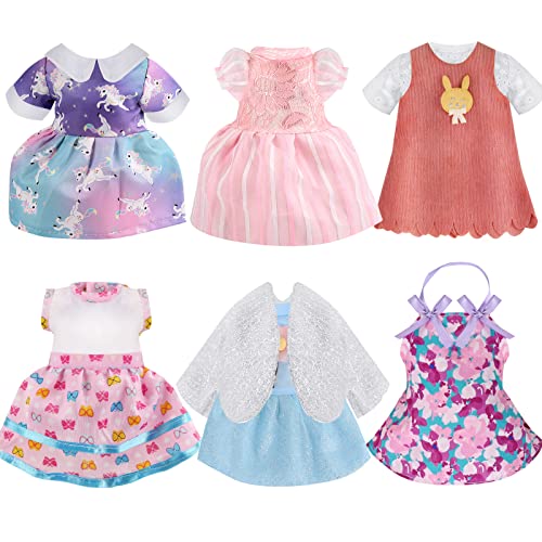 MLcnleS Alive Girl Baby Clothes 6 Sets 12 Inch Baby Dolls Dress Accessories Include unicorrn Skirt Snow White Dresses Swimsuit Outfits 12 Inch Doll Clothing for Girls Birthday Xmas Gift - Image 1