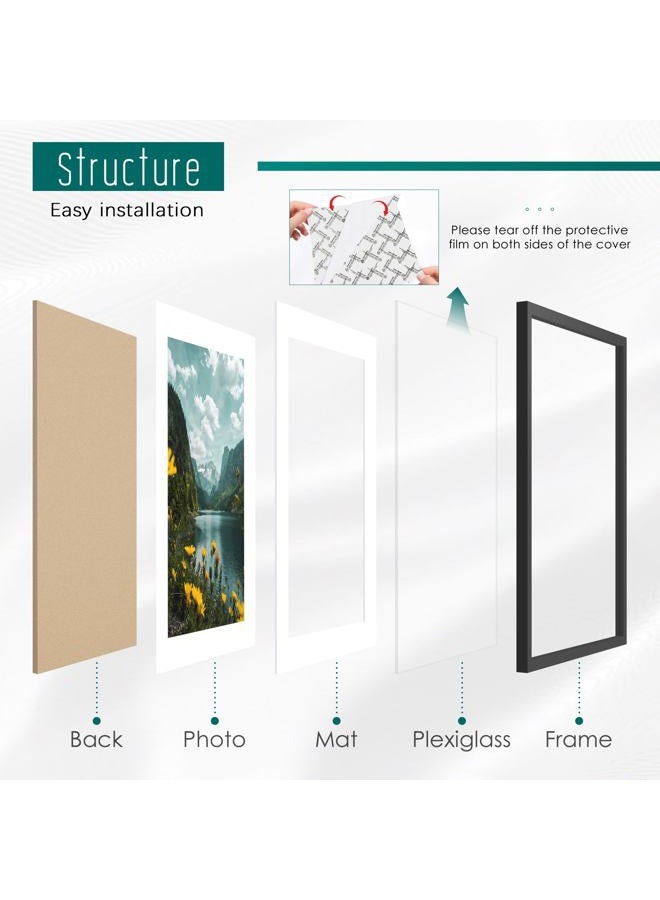 Picrit 22x28 Frame 3 Pack, Black Poster Frame, Display Poster 18 x 24 with Mat or 22 x 28 Without Mat for Horizontal or Vertical Wall Mounting - Image 4