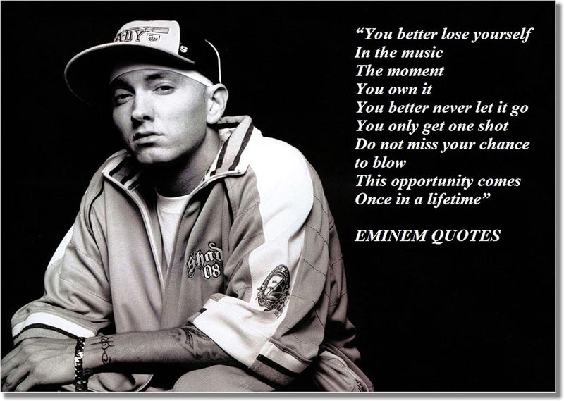 BBPosters Eminem A3 Unframed American Rapper Music Star Poster Inspirational Quote Photo Picture - Image 1