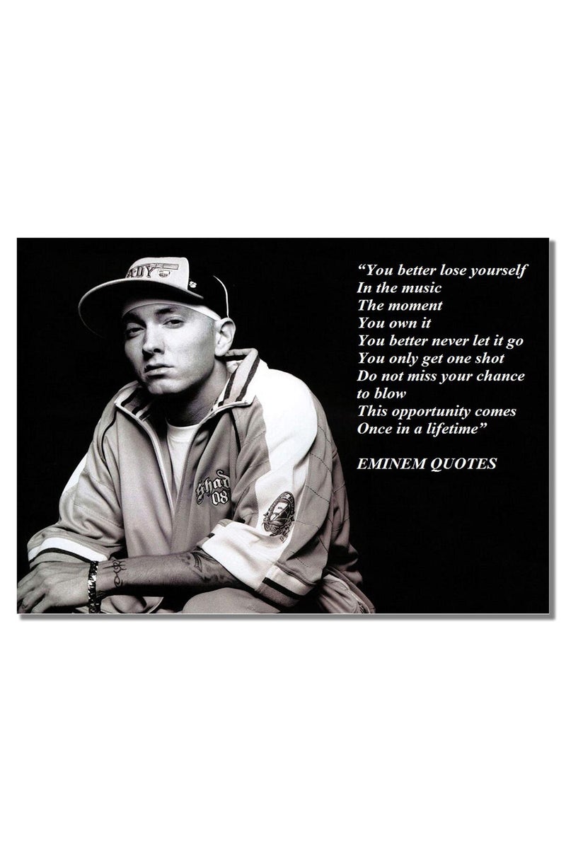 BBPosters Eminem A3 Unframed American Rapper Music Star Poster Inspirational Quote Photo Picture - Image 1