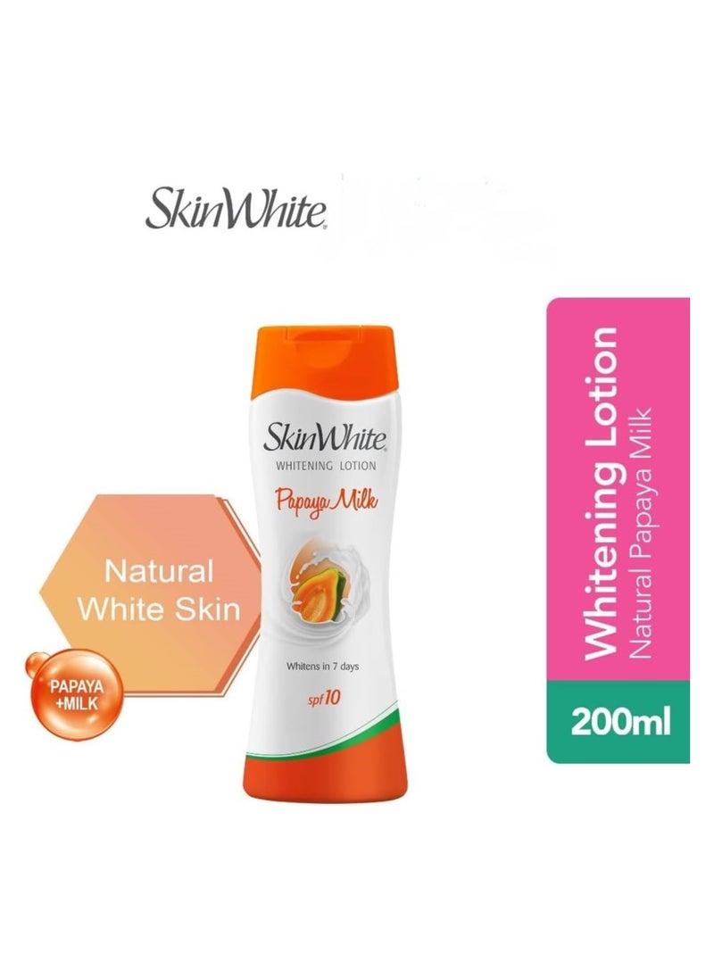 skin white SKIN WHITE Whitening Papaya Milk Lotion SPF10 200ml  - Image 2