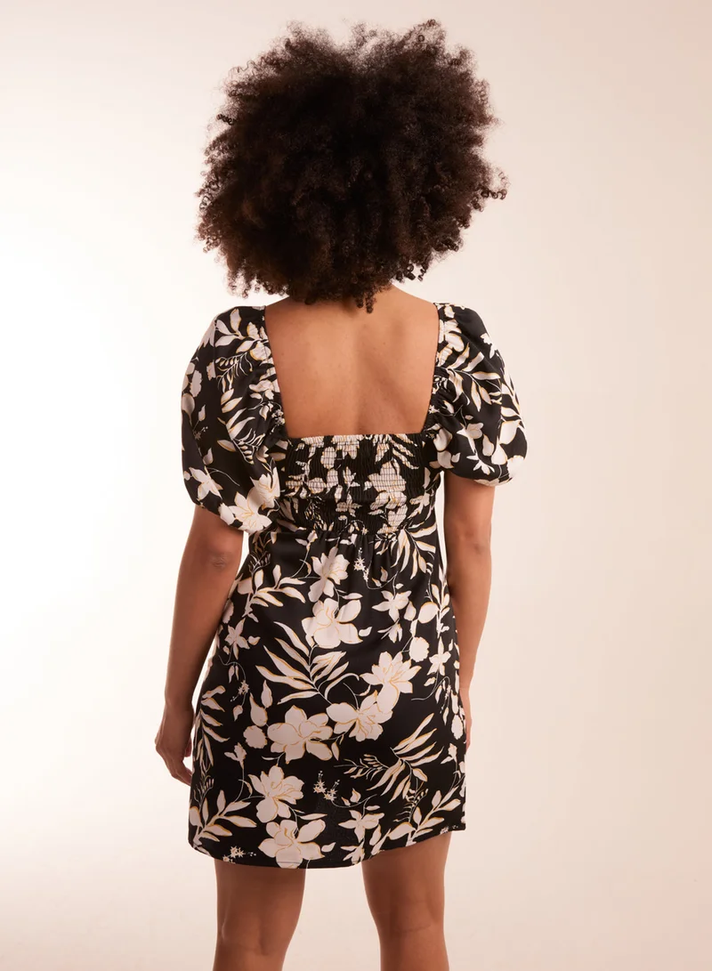 Blue Vanilla Ring Detail Milkmaid Mini Dress