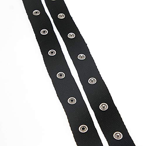SHUNLI Snap Button Tape Ribbon Fasteners Trim Buckles for Tailor DIY Sewing Crafts Black and White(Black,3 Yards/Pack),SHUNLI - Image 2