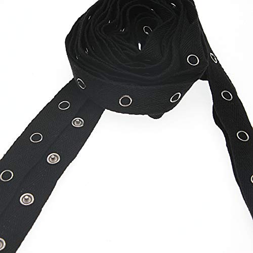 SHUNLI Snap Button Tape Ribbon Fasteners Trim Buckles for Tailor DIY Sewing Crafts Black and White(Black,3 Yards/Pack),SHUNLI - Image 4