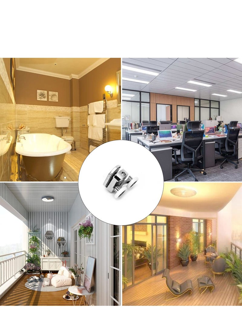 4 قطع 23 مم قطرها دواليب باب الحمام مزدوجة، بكرات تحمل متينة لتشغيل سلس، قطع استبدال علوية وسفلية (العجلة العلوية) - Image 2