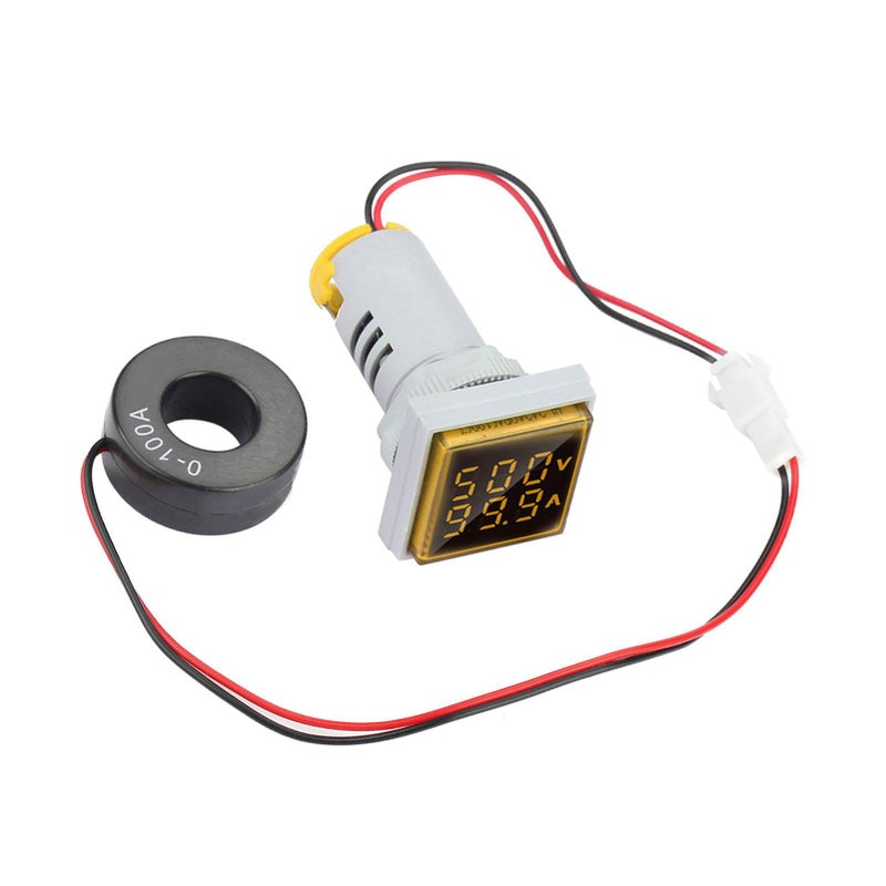 Yellow LED Voltmeter Indicator 0 100A Clear Display Small Wide Measurement Range - Image 4