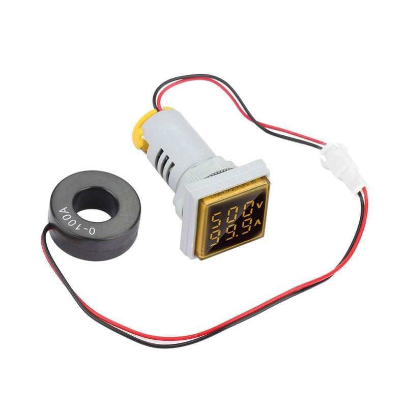Yellow LED Voltmeter Indicator 0 100A Clear Display Small Wide Measurement Range - Image 2