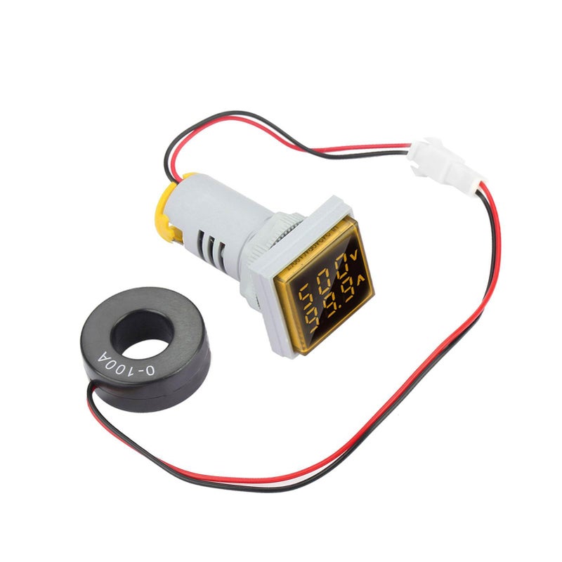 Yellow LED Voltmeter Indicator 0 100A Clear Display Small Wide Measurement Range - Image 5