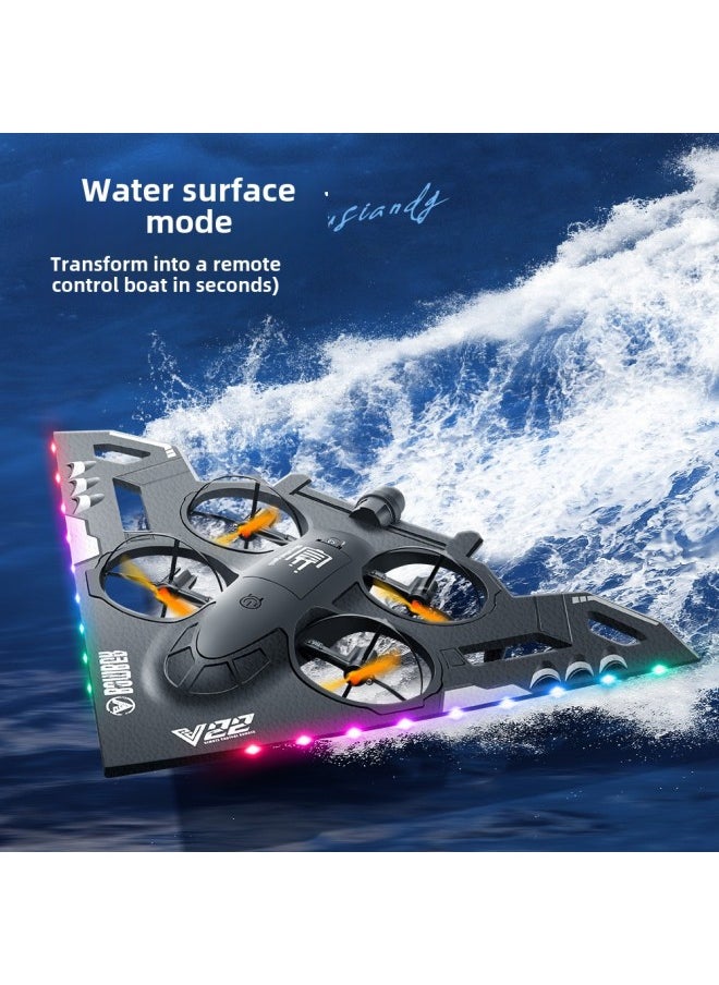 Generic - V22 UAV Sea, Land And Air Remote Control Aircraft Model Fall-resistant Foam Aircraft Glider UAV-Color:Gray* Sea, Land And Air Three-in-one Fighter-Specifications:2 Batteries (complete Set Weighs 510g) - Image 1