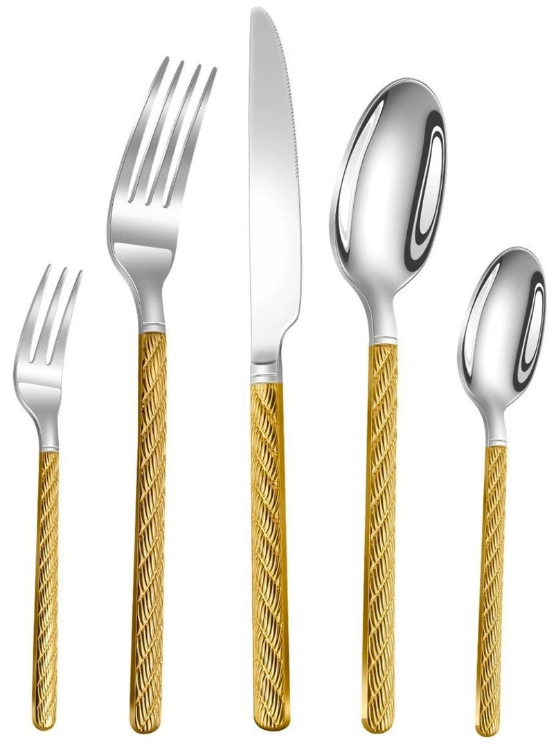 Five-piece high-end stainless steel tableware set - Image 1