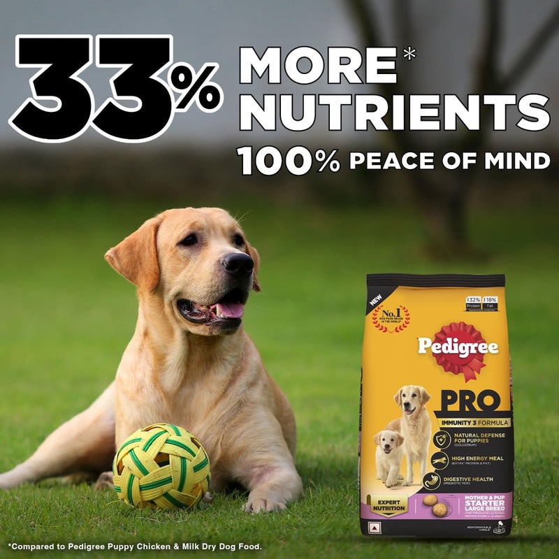 Pedigree PRO Mother & Pup Starter Large Breed, 3 kg Dry Dog Food, Vet Trusted Brand, Expert Nutrition, Quality Protein, 33% More Nutrients (3-12 Weeks) - Image 3